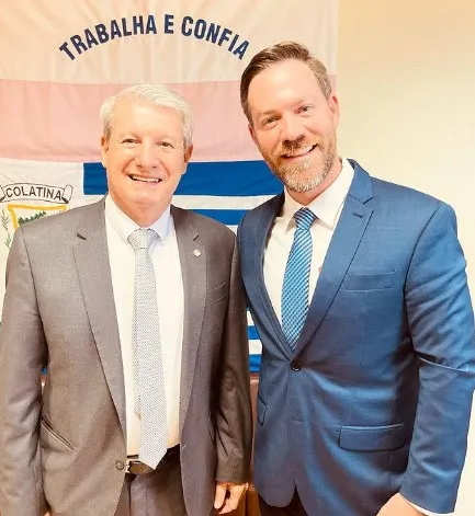 Prefeito eleito de Colatina, Renzo Vasconcelos, visita bancada federal capixaba em Brasília.